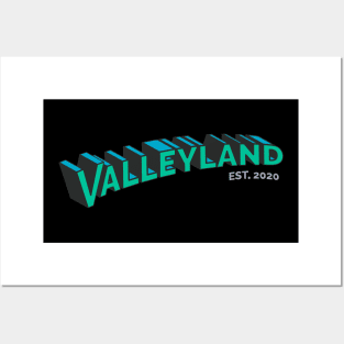 Valleyland Green and Blue Logo Posters and Art